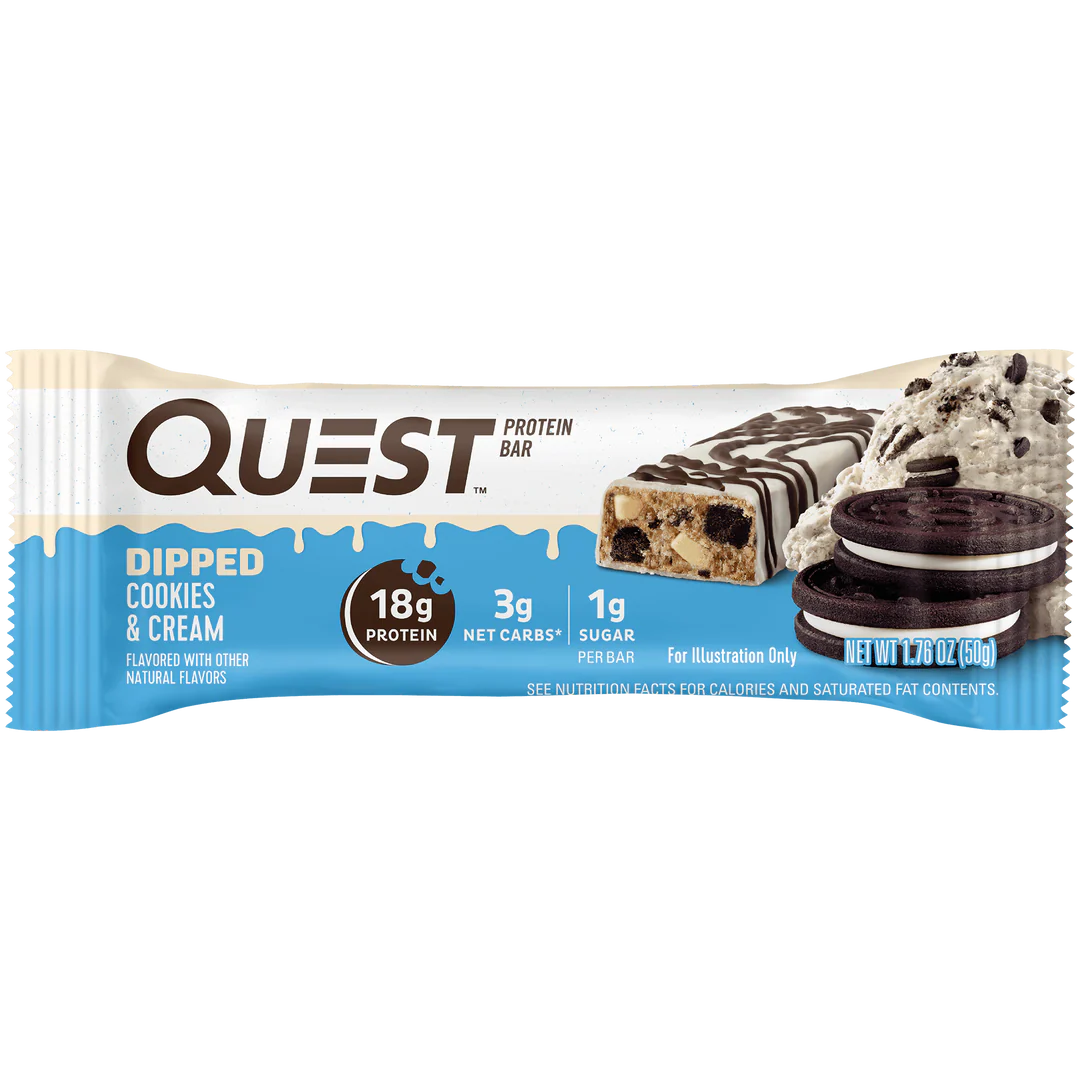 Dipped Cookies and Cream Protein Bars