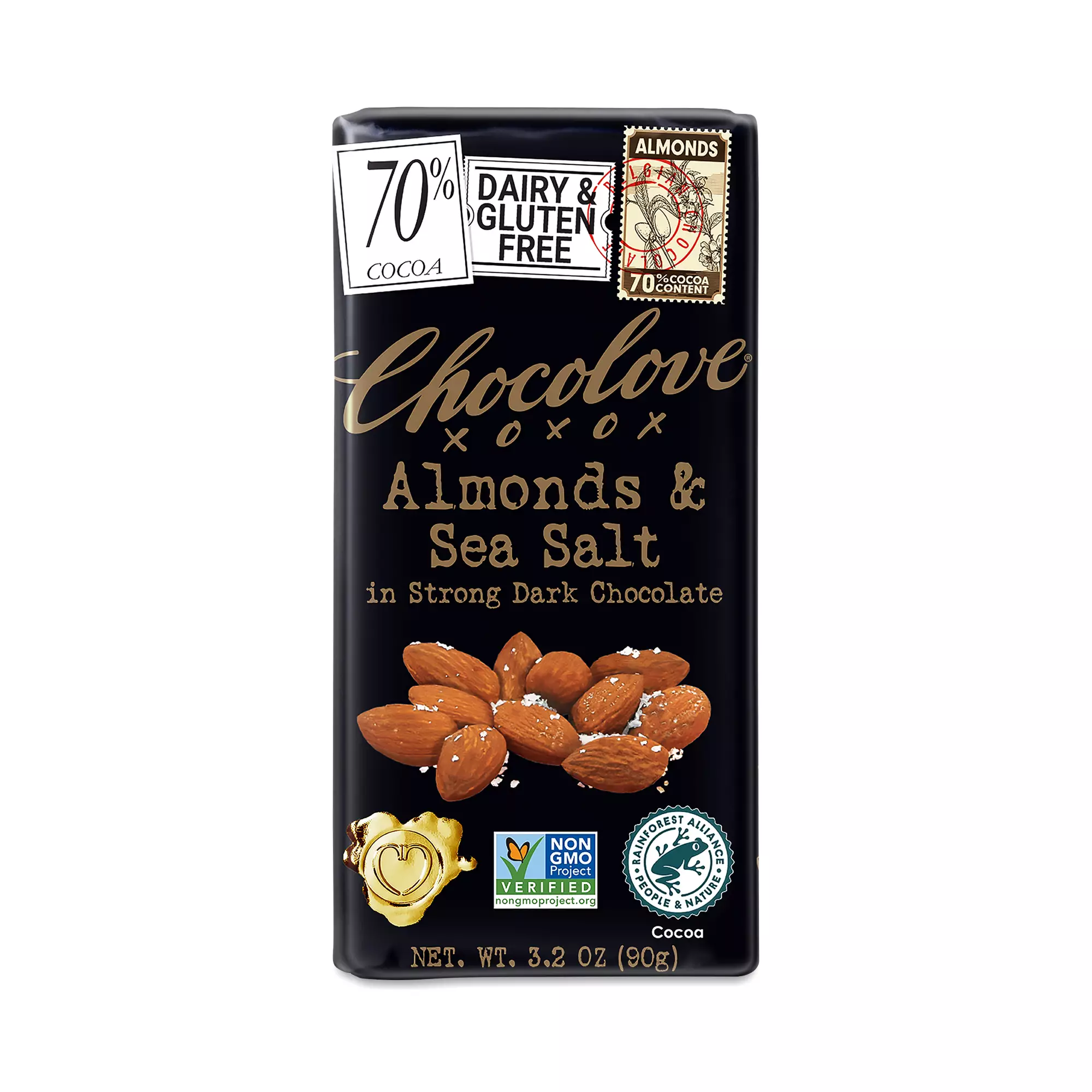 Strong Dark Chocolate Almonds And Sea Salt
